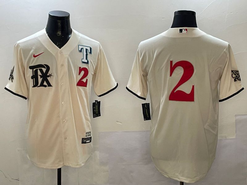 Men Texas Rangers #2 No Name Cream City Edition Game Nike 2025 MLB Jersey style 2->new york yankees->MLB Jersey